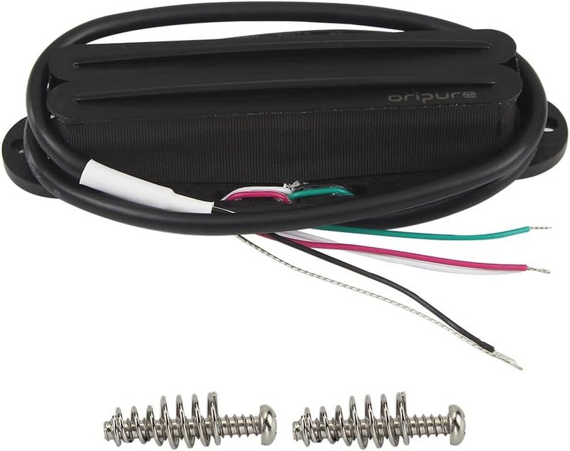 OriPure Hot Dual Rail Pickups Alnico5 Single-Coil-Sized Humbucker 6.2K Fit ST/SQ Style Electric Guitar, Full Black - Image 1